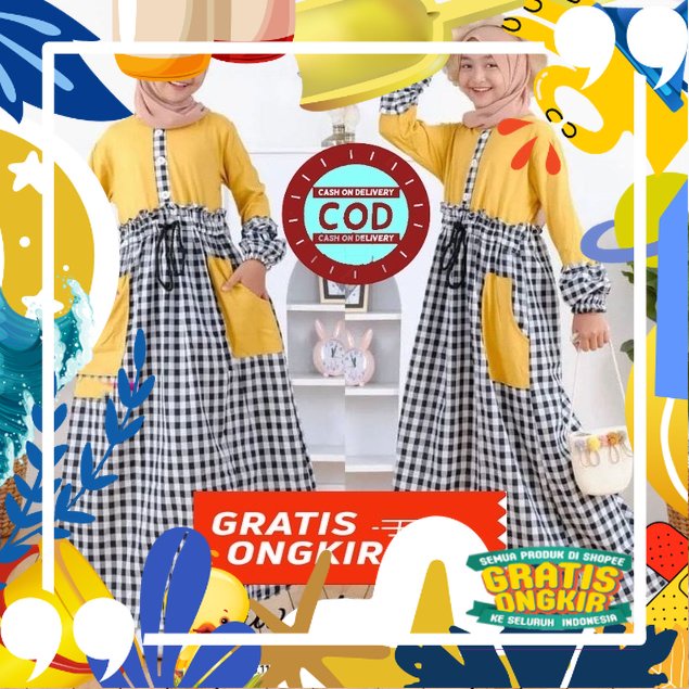 TERBARU  Nawa Maxy Kids / Baju Syari Anak Perempuan Terbaru 2022 / gamis terbaru 2022 modern lebaran