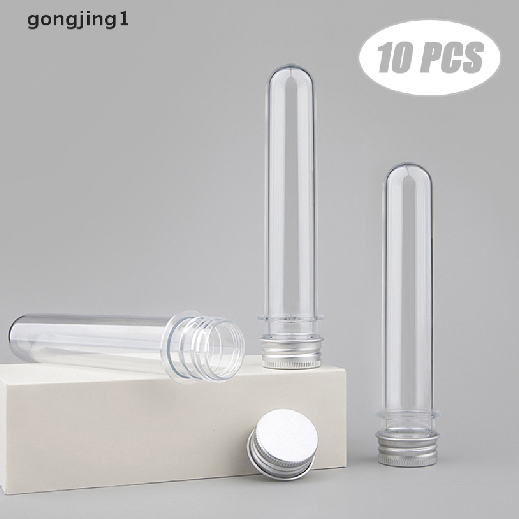 Ggg 10Pcs Botol Tabung Reaksi Pet Lab Transparan Silinder Isi Ulang Permen ID