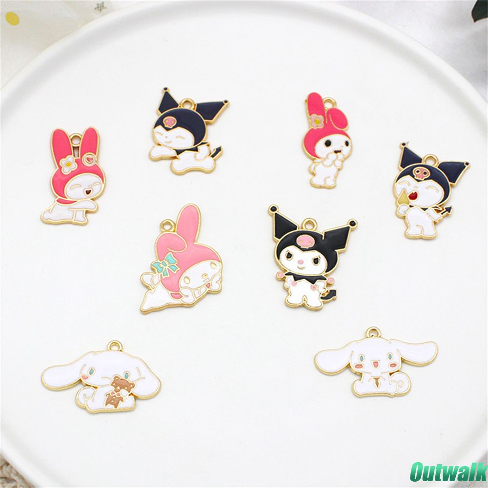 ღ Sanrio Perhiasan Aksesoris Indah Melodi Kuromi Cinnamoroll Gelang Kalung Liontin Diy Buatan Tangan Bahan Gaya Korea Gadis Hadiah