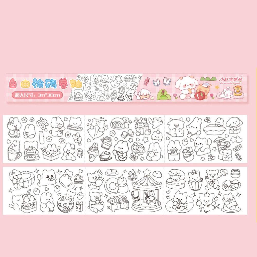 Mxbeauty Graffiti Scroll Drawing Roll Painting Gouache Art Graffiti Scrolls Edukasi Awal Montessori Mainan Anak Menggambar Mainan Kertas Cat Air Kosong Mewarnai Stiker