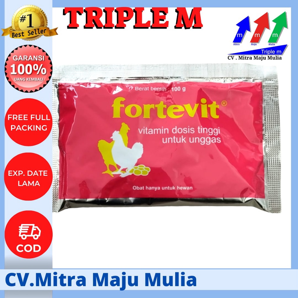 FORTEVIT 100 gram Vitamin Dosis Tinggi Untuk Unggas