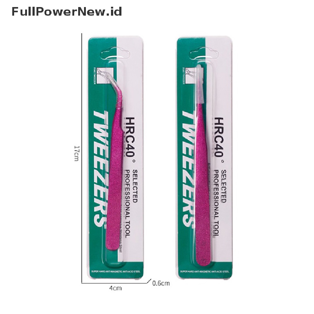 Power 1PC Pinset Ekstensi Bulu Mata Lurus &amp; Lengkung Stainless Steel Pick Up Tool ID