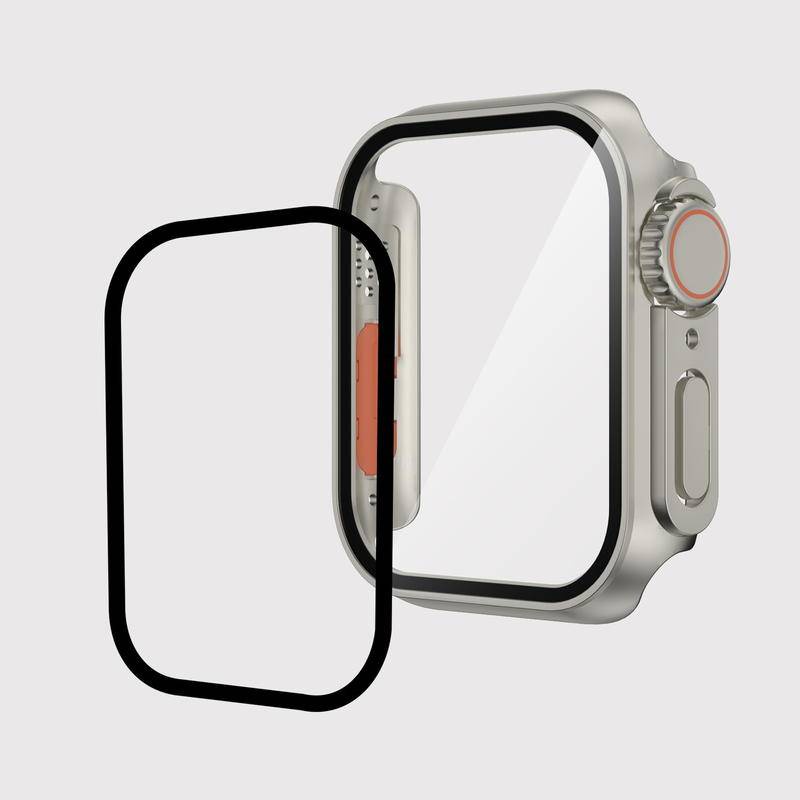 Cover Pelindung Layar Untuk Apple Watch CaSE Series8 7 6 5 4 se PC Watch Cases+Tempered Glass Untuk iWatch 45mm 41mm 40mm 44mm Aksesoris