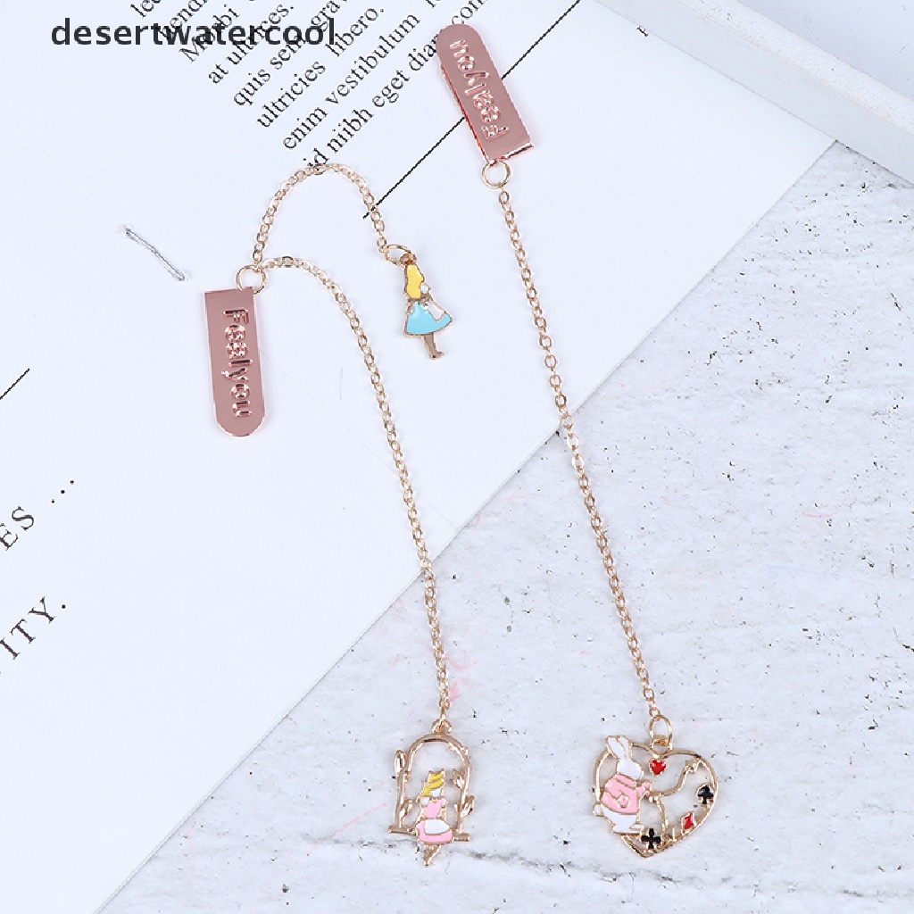 Deid 1PC Rabbit Bookmark Liontin Penanda Buku Metal Bookmark Perlengkapan Kantor Sekolah Martijn