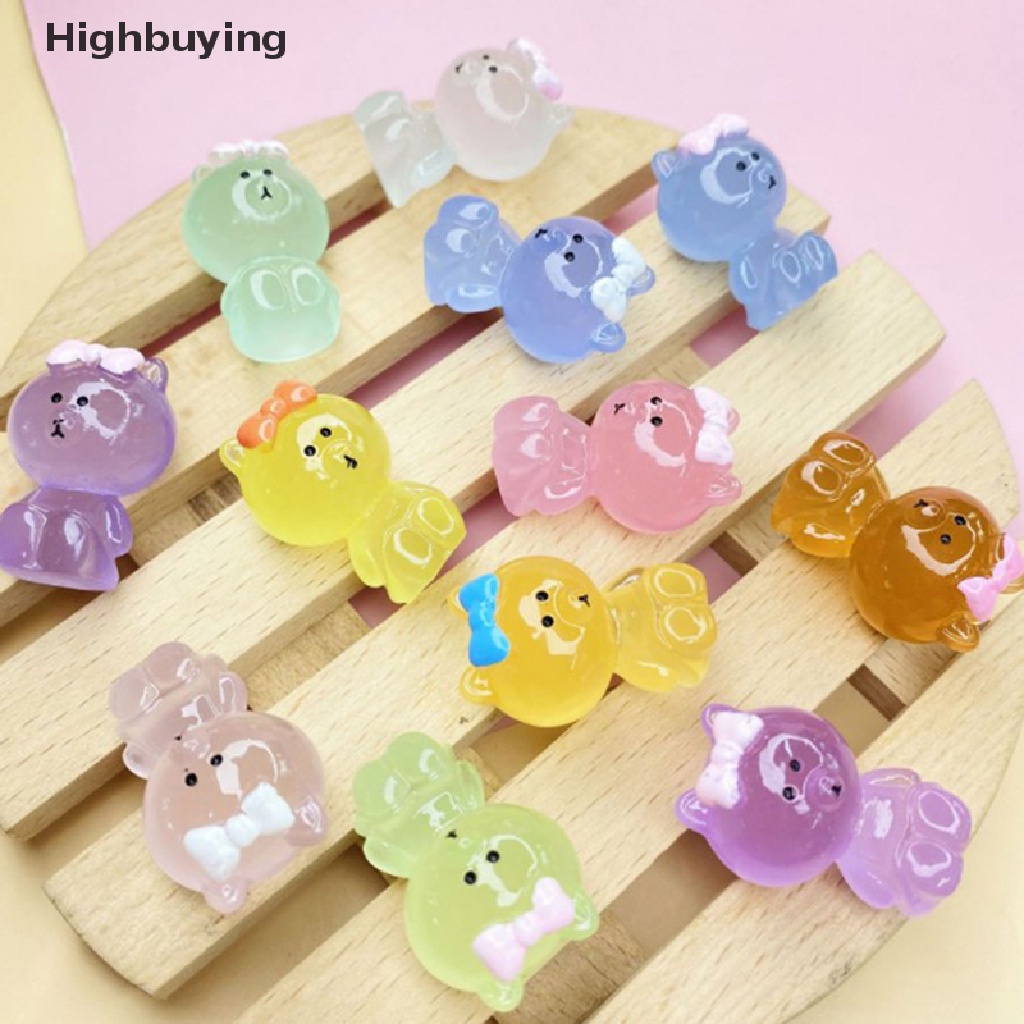 Hbid 5pcs Patung Mini Bercahaya Glow In The Dark Mainan Boneka Angka Ornamen Micro-Landscape Set Resin Craf Glory