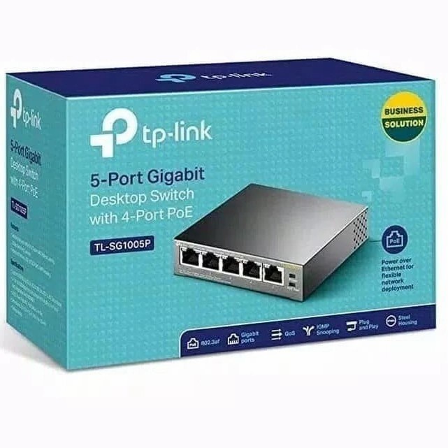 TP-LINK TL-SG1005P 5-Port Gigabit Desktop PoE Switch with 4-Port