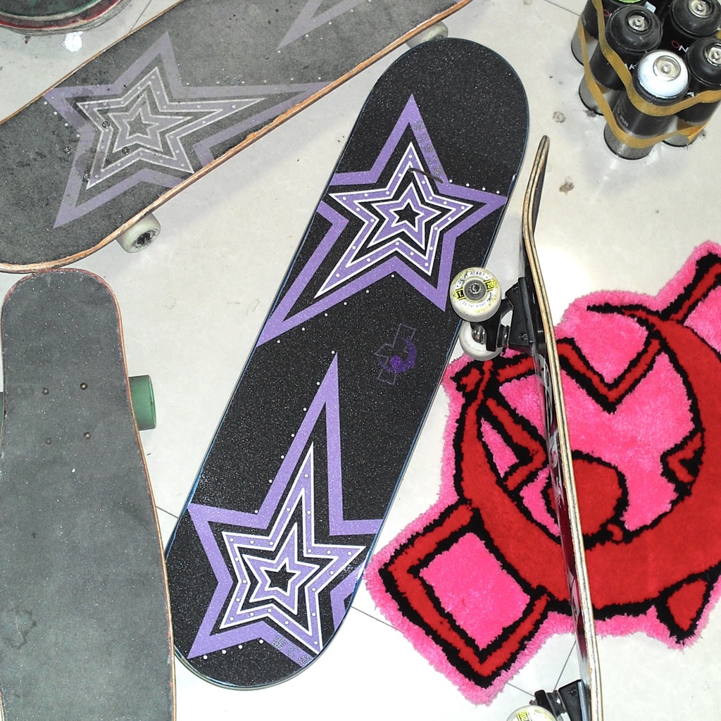 Band Star Punk Pasir Kasar y2k Sub Skateboard Aksesoris Skateboard Amplas