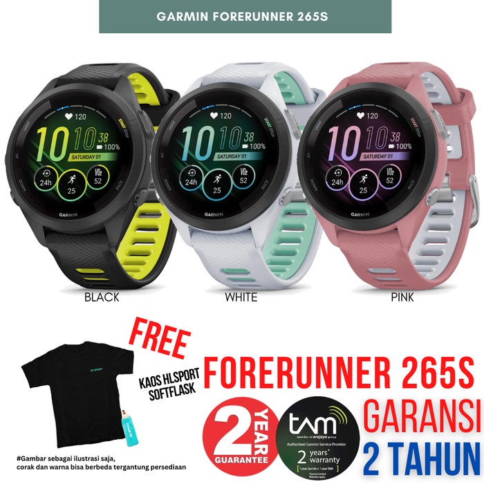 Garmin Forerunner 265 265S FR265 FR265S AMOLED Music Garansi TAM