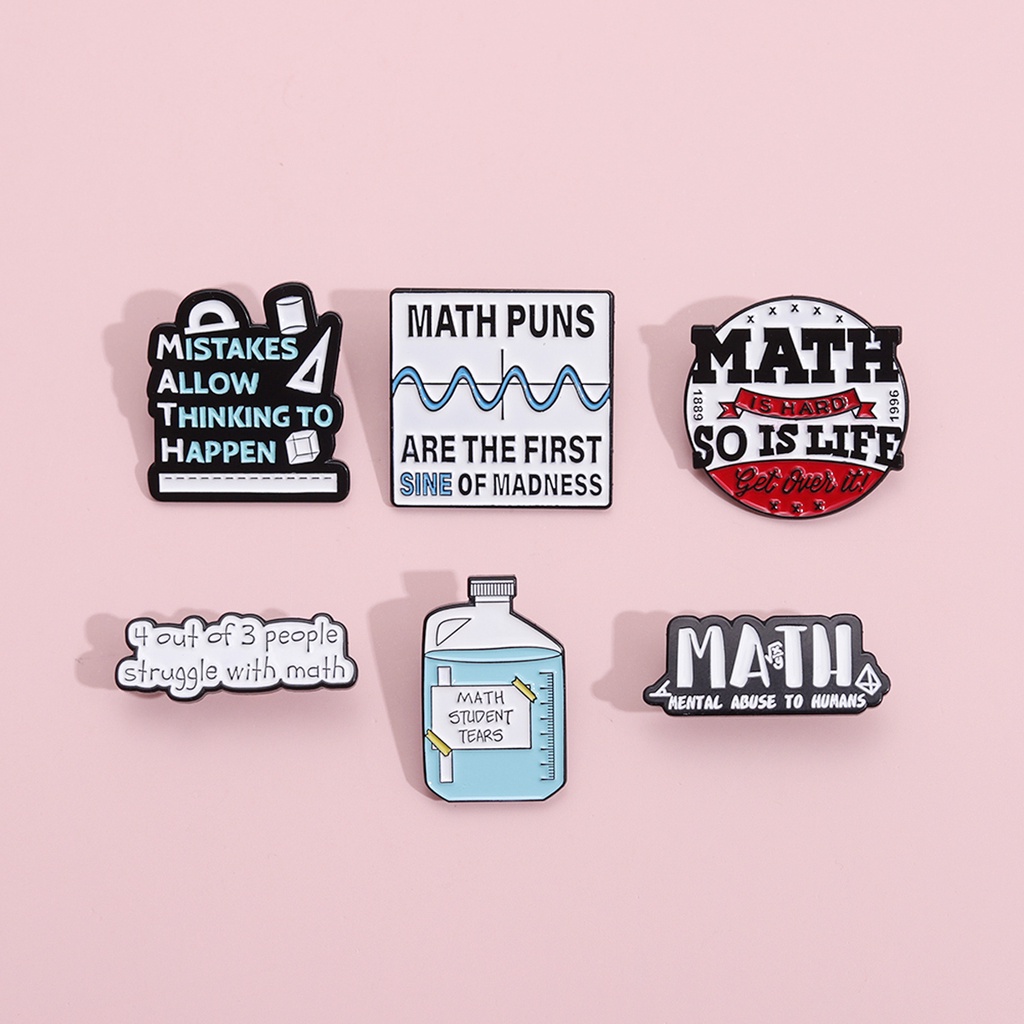 I Love Math Enamel Pin Kreatif Math Akademik Bros Lencana Kerah Pin Sicence Perhiasan Aksesoris Hadiah Untuk Teman Siswa