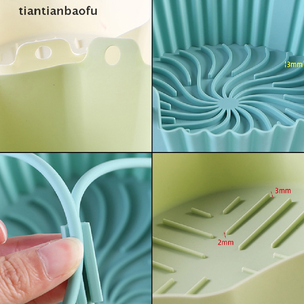 [tiantianbaofu] 22cm Air Fryer Silicone Pot Air Fryer Basket Liner Anti Lengket Oven Baking Tray Butik