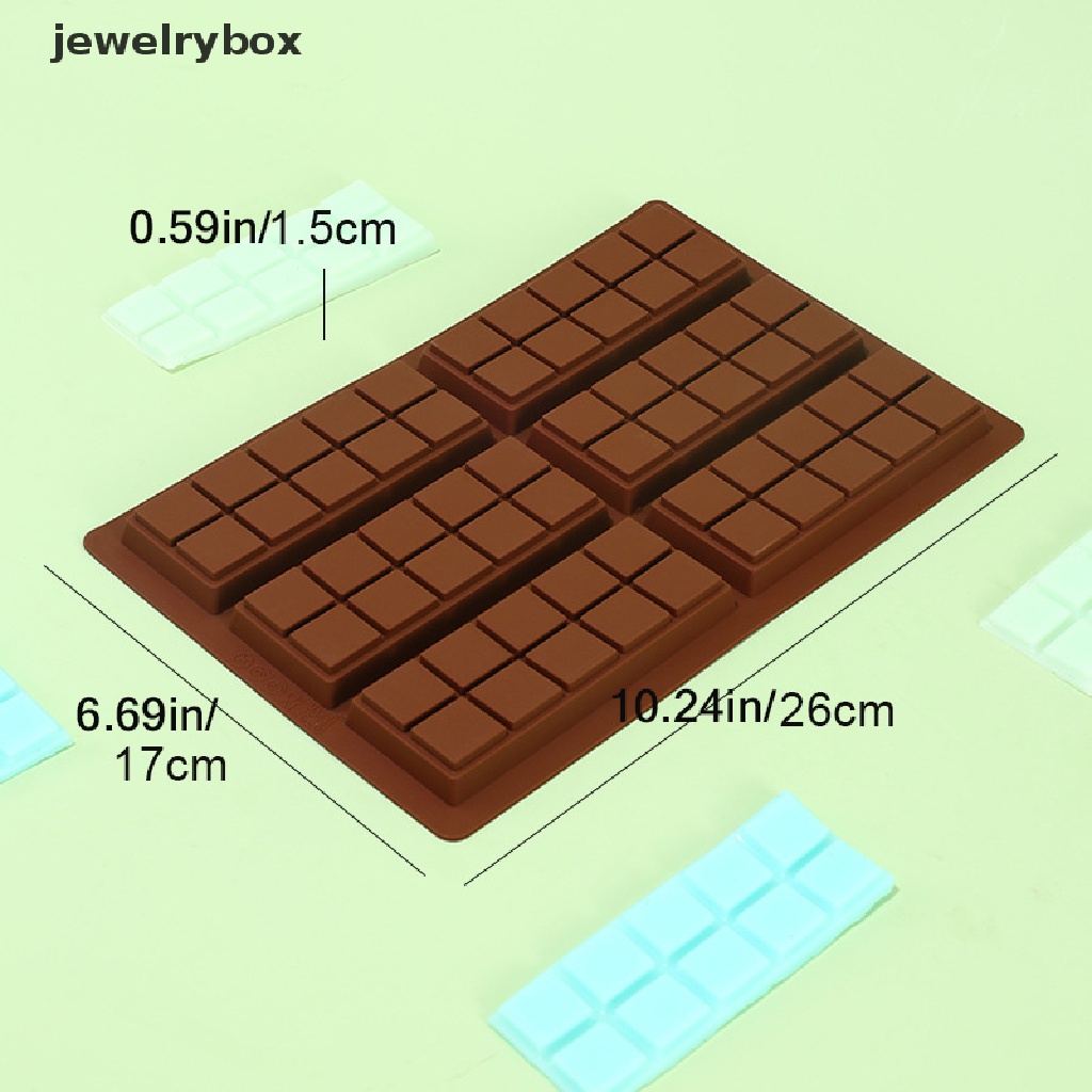 [jewelrybox] 1pc 6lubang Persegi Panjang Cetakan Silikon DIY Handmade Anak Dessert Baking Mold Butik