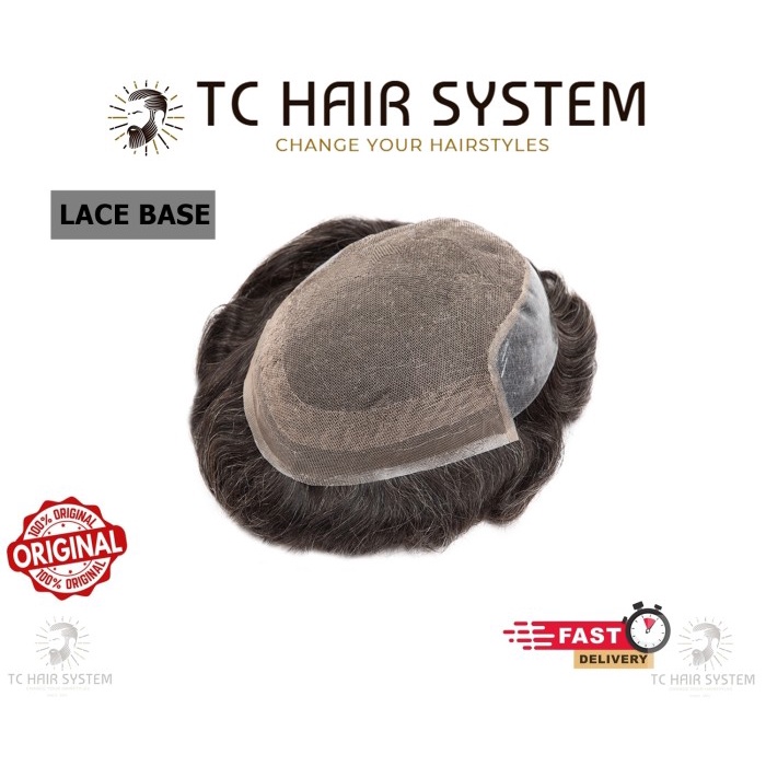 Toupee Men Anti Panas / Rambut Palsu Toupee 100% Human Hair
