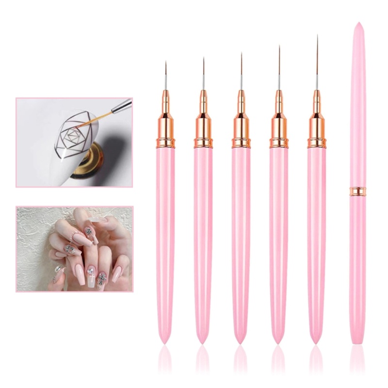 Siy French Stripe Nail Art Liner Brush Set Tips Pena Gambar Garis Ultra-Tipis Manicure