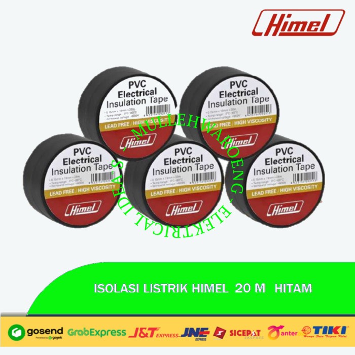 

HIMEL ISOLASI KABEL LISTRIK 20 METER PVC INSULATION TAPE WARNA HITAM