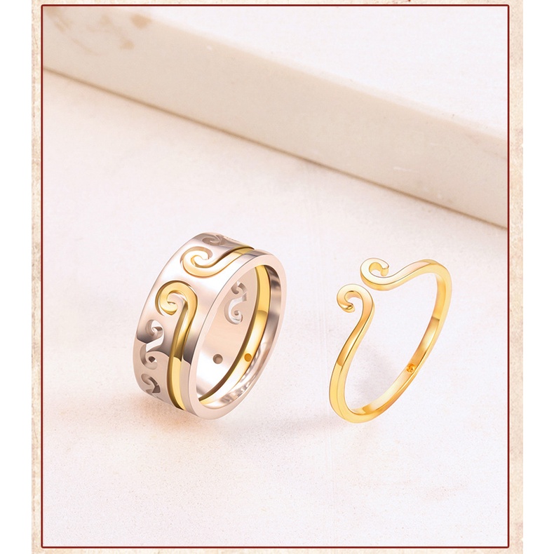 Goldkingdom Aksesoris Perhiasan Fashion Ready Stock Hoop Ring Couple Sun Wukong Supreme Treasure Two In One Golden Hoop Great Mandarin Journey To The West