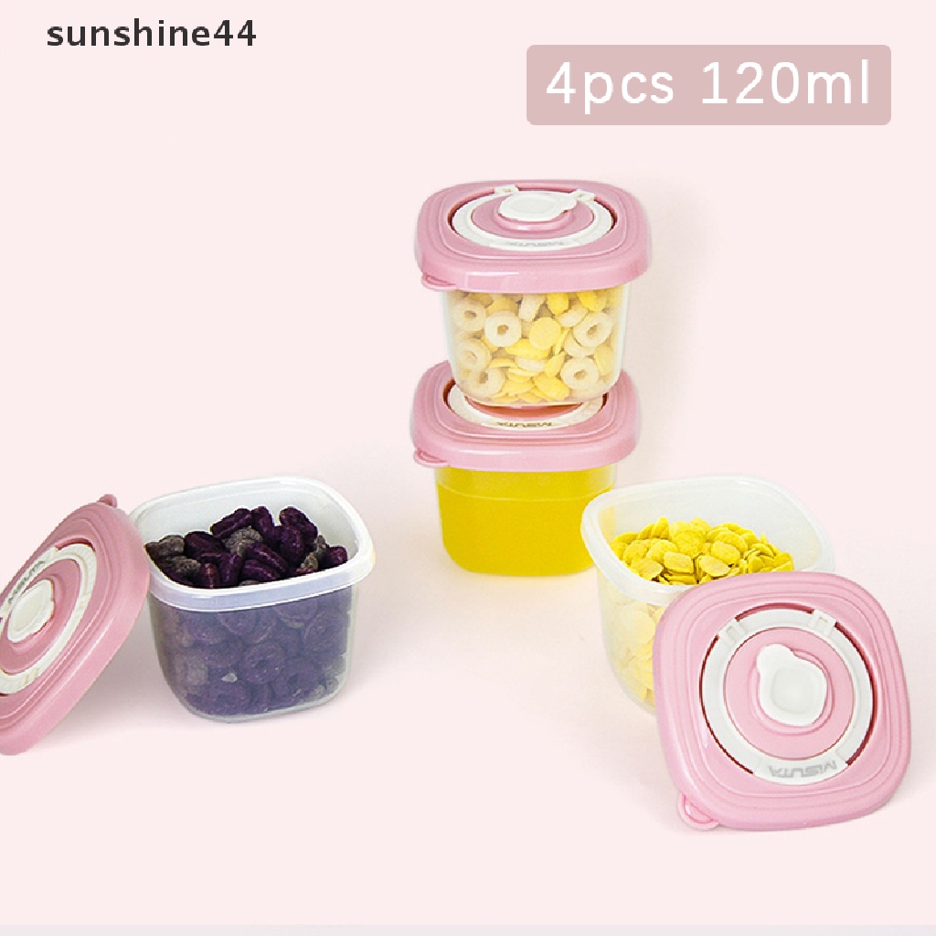 Sunshine 120ml Dispensing Crisper Box Tebal Sealed Food Box Kotak Penyimpanan Makanan Bayi ID