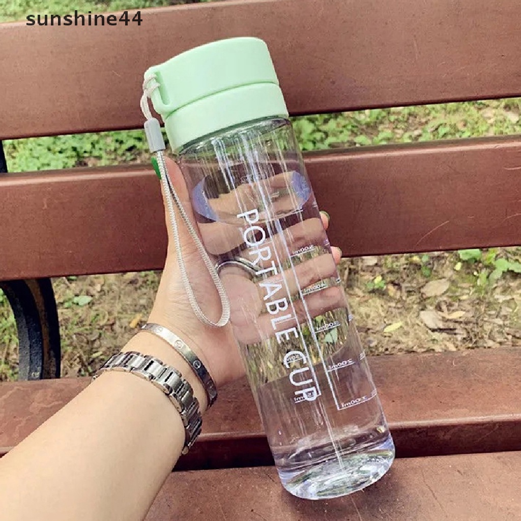 Sunshine 600ml Kapasitas Besar Olahraga Buah Lemon Jus Botol Minum Infuser Bening Portabel Botol Air Plastik ID