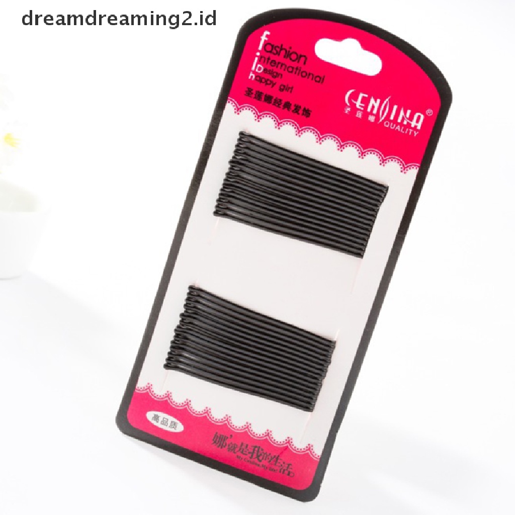 (hot) 20pcs Kepala Bulat Jepit Rambut Kawat Klip Kawat Baja Jepit Rambut Berbentuk U Bobby Pin Jepit Salon Grip Clip Jepitan Aksesoris Rambut Logam Hitam//