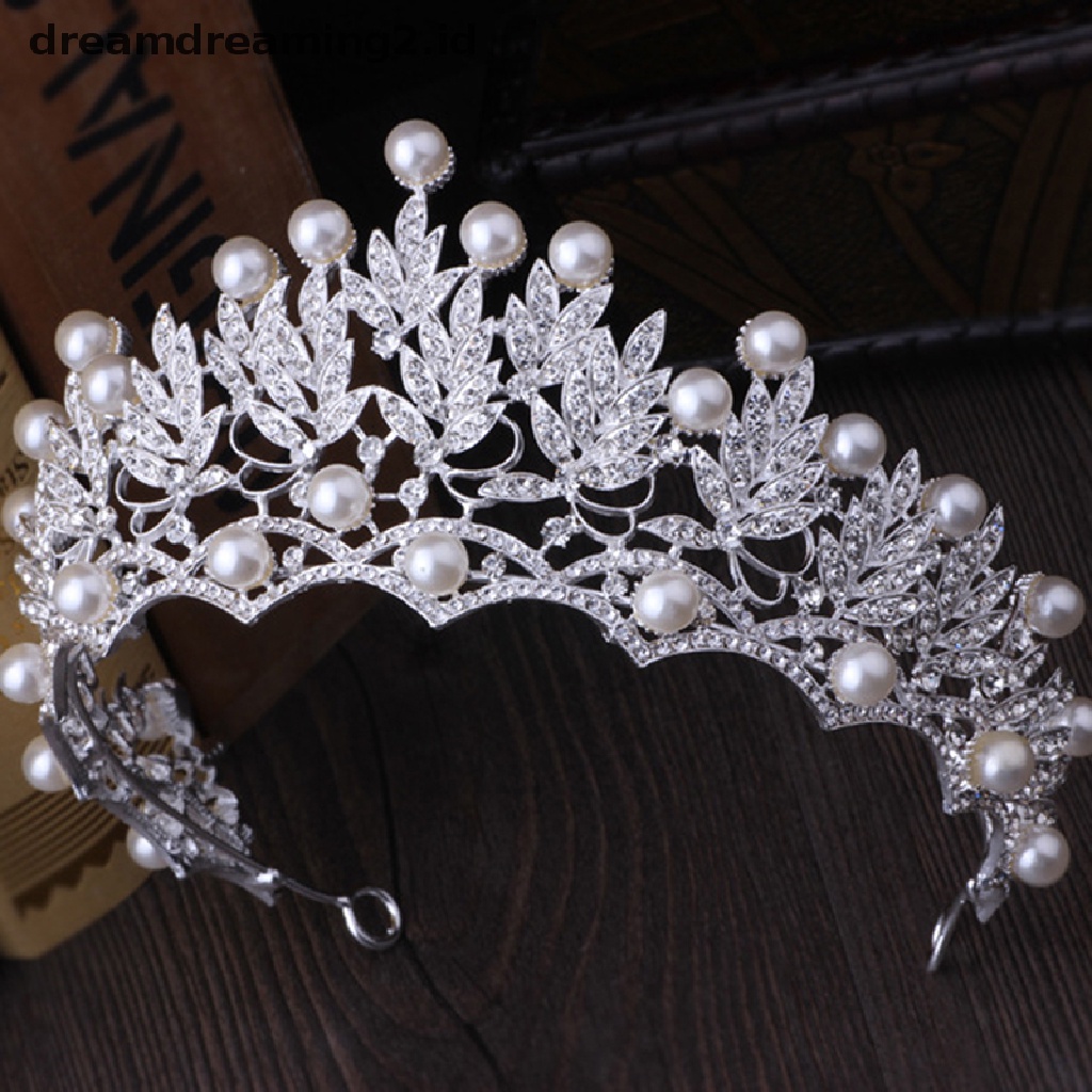 (hot) 2019fashion Baru Pernikahan Kristal Mutiara Mahkota Berlian Imitasi Tiara Pengantin Hairband//