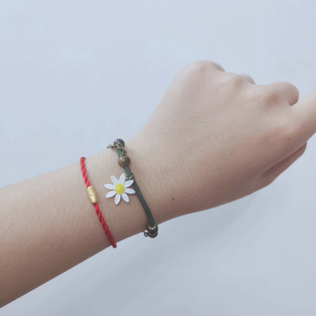 gelang tangan fashion keramik / gelang tangan bunga daisy cantik / gelang tangan lucu imut