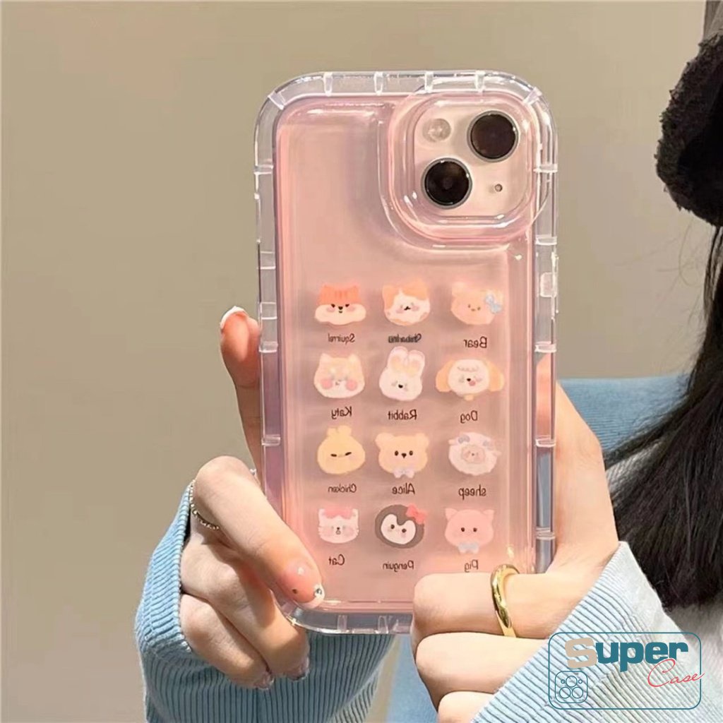 Kartun Hewan Lucu Lembut Tpu Case Untuk Realme C53 C35 C55 C15 C12 5 7I 9I 6i 5i 5s C33 C11 C21Y C30 C17 C20 C25 C3 C25s C11 C25Y C20A Kawaii Beruang Kecil Kodok Shockproof Airbag Cover