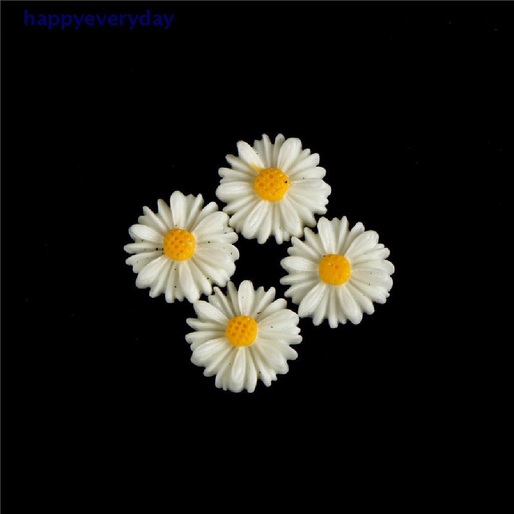 [happy] 50pcs Putih daisy Bunga resin flatback cabochon DIY Perhiasan Dekorasi  [ID] Baju Kaos Distro Pria Wanita Lengan Panjang [ID]