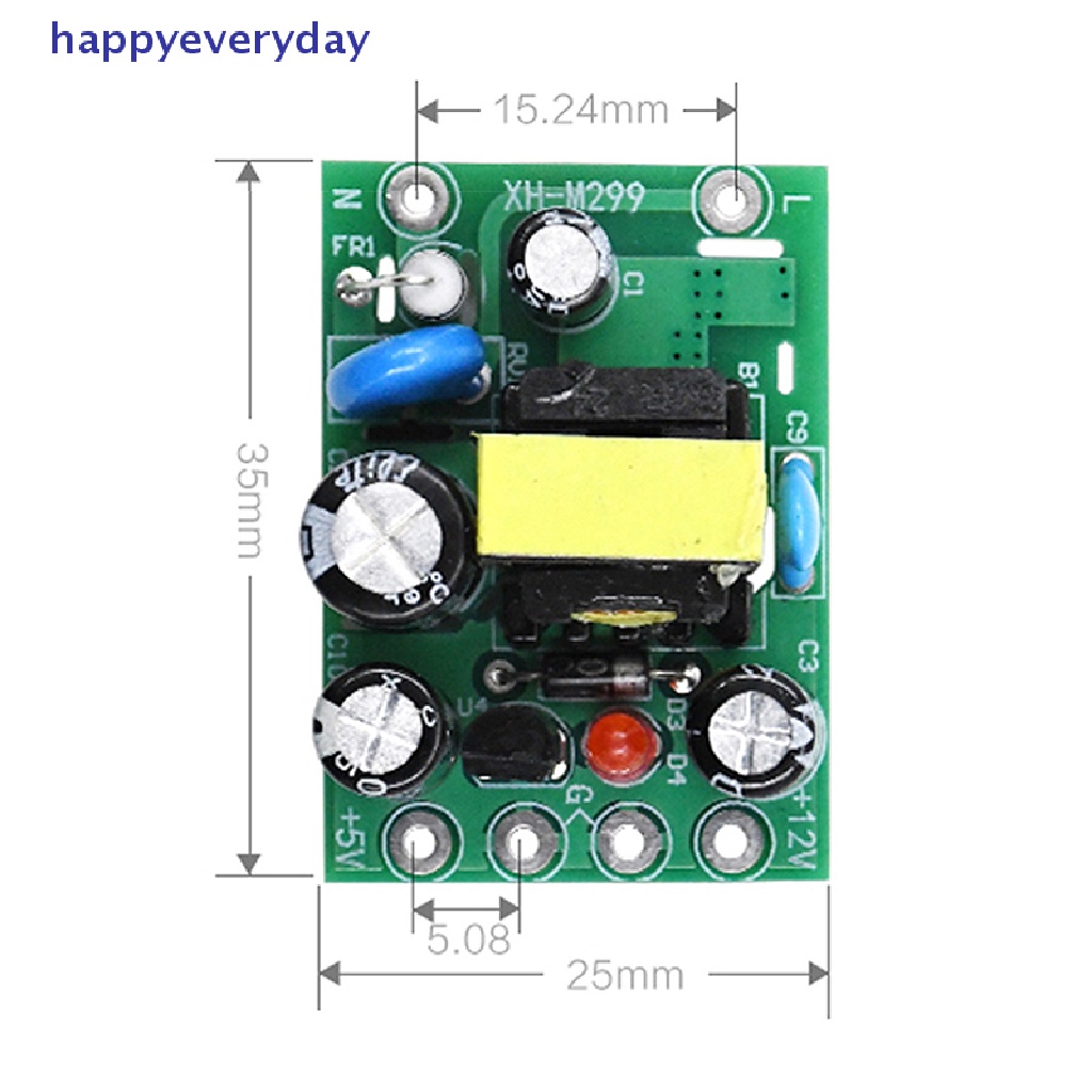 [happy] Konverter AC-DC Mini AC110V 220V Ke DC 12V 0.2A+papan Modul 5V [ID]