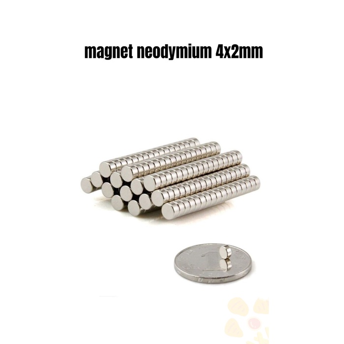 Magnet Neodymium Bulat 4x2 mm 4x2mm 4 x 2 mm 4mm x 2mm 4*2 mm 4*2mm