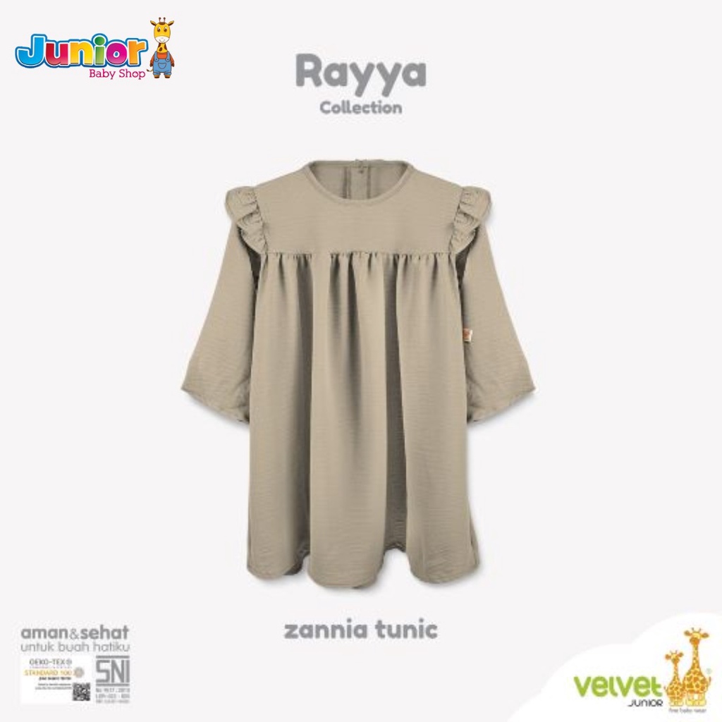 Velvet Junior Baju Rayya Collection Dress Tunic Zannia Series