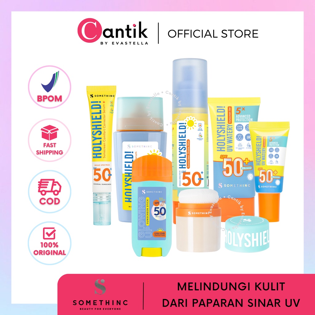 CANTIK - SOMETHINC Sunscreen Original (Physical Glowing Up Sun Stick / Comfort Corrector Serum / Sha