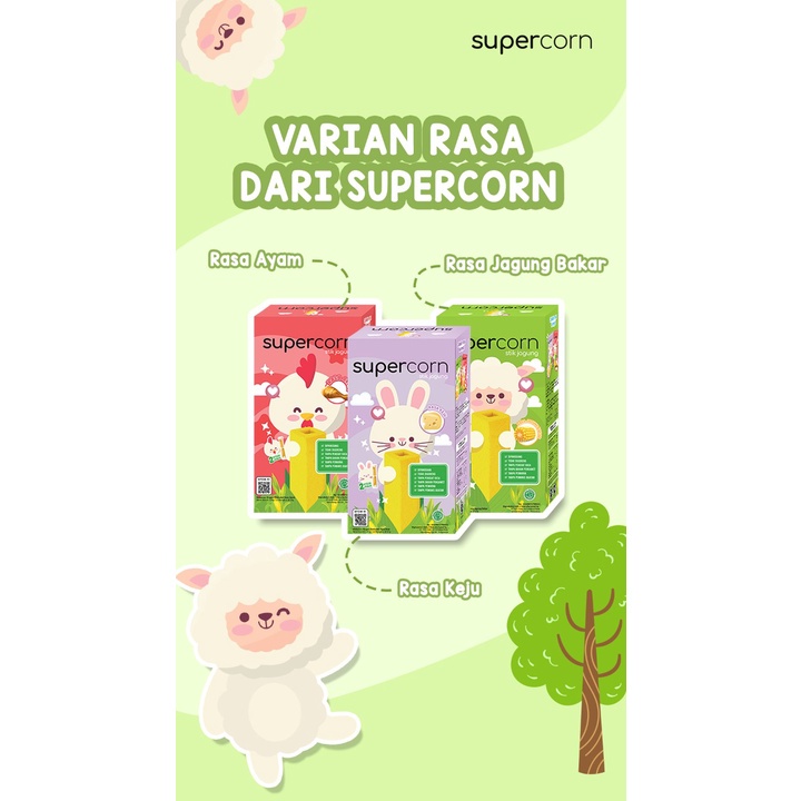 SuperCorn super corn snack anak Stik 3 variant Rasa HALAL!! / Snack anak Sehat Enak