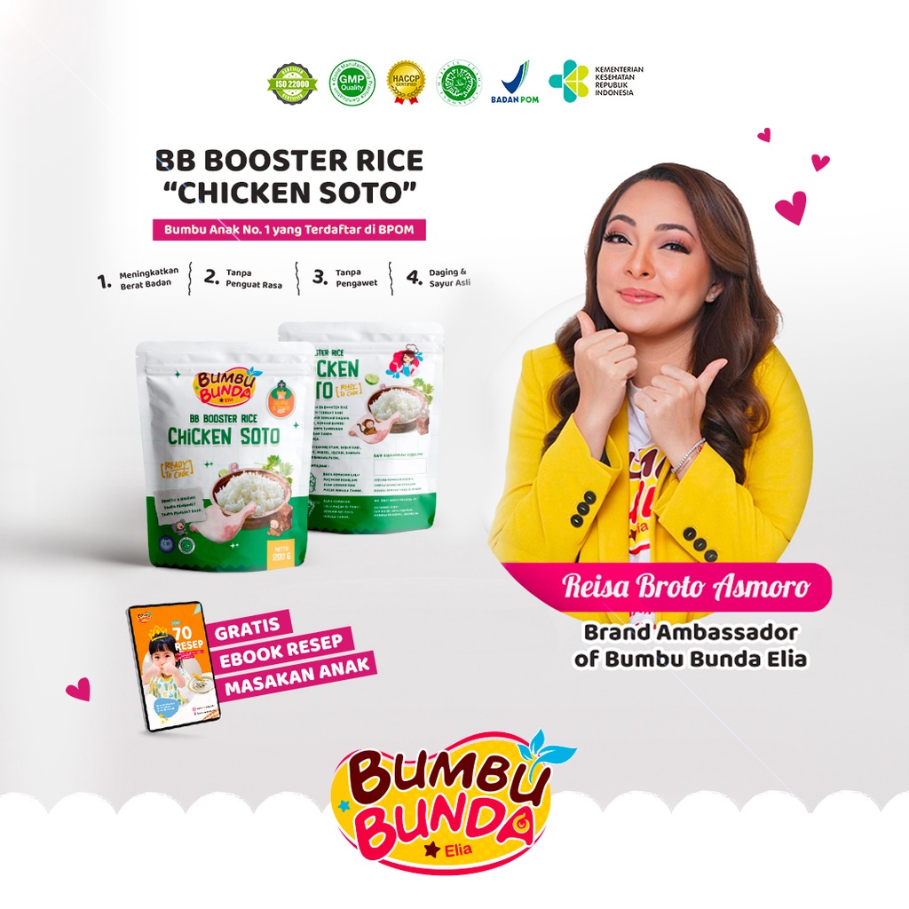 Bumbu Bunda By Elia / BB Booster Rice Beras BB Booster MPASI Beras Beras Mpasi BB Booster 6 Bulan Beef Chicken Tuna Cheese - 200 gram