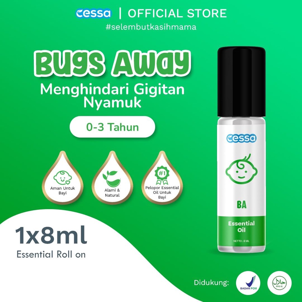 Cessa Baby Essential Oil 8 ml / Pereda Batuk dan Pilek / Demam Bayi / Cessa Essential / Minyak Cessa