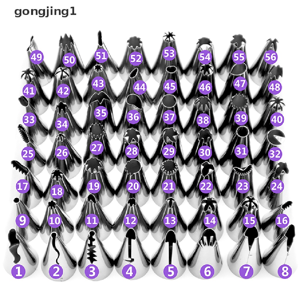 Ggg 56pcs Nozzle Kue Dekorasiag Tip Set Cream Sprinkler Kue DIY Modelling Tool ID