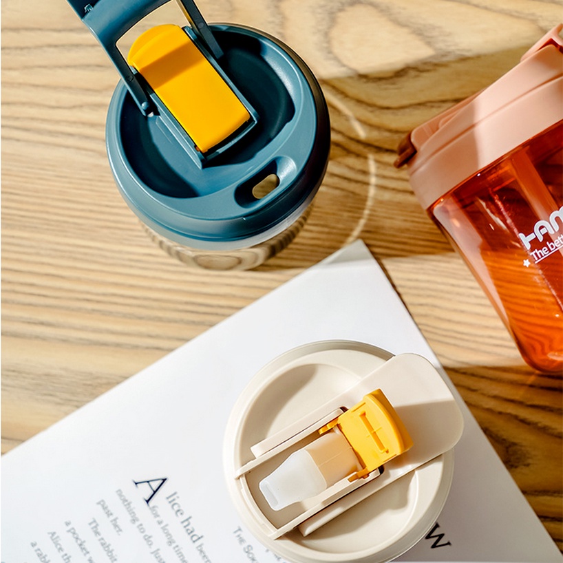 【COD】450ML Tumbler Botol Minum Aesthetic/ Botol Air Minum Kantor/Tumbler Botol Minum Aesthetic/Gelas Thermos Kopi /Sekolah BPA Free