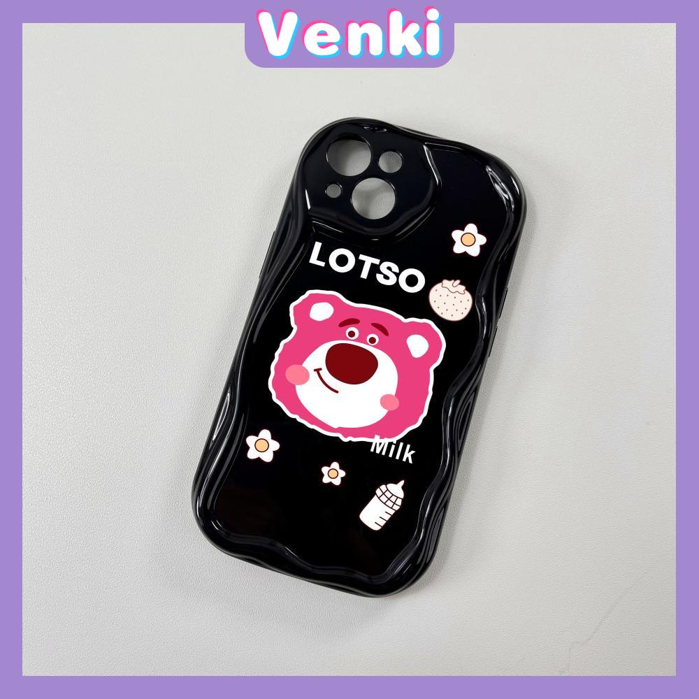 Case for iPhone 11 Pro Max TPU Soft Glossy Curved Wave Case Cute Cartoon Bear Camera Protection Shockproof For iPhone 14 13 12 11 Plus Pro Max 7 Plus X XR