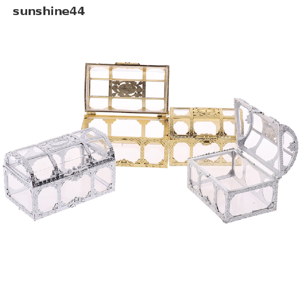 Sunshine 1PC Portabel Permen Hollow Emas Perak Harta Karun Dada Case Organizer Kotak Penyimpanan ID