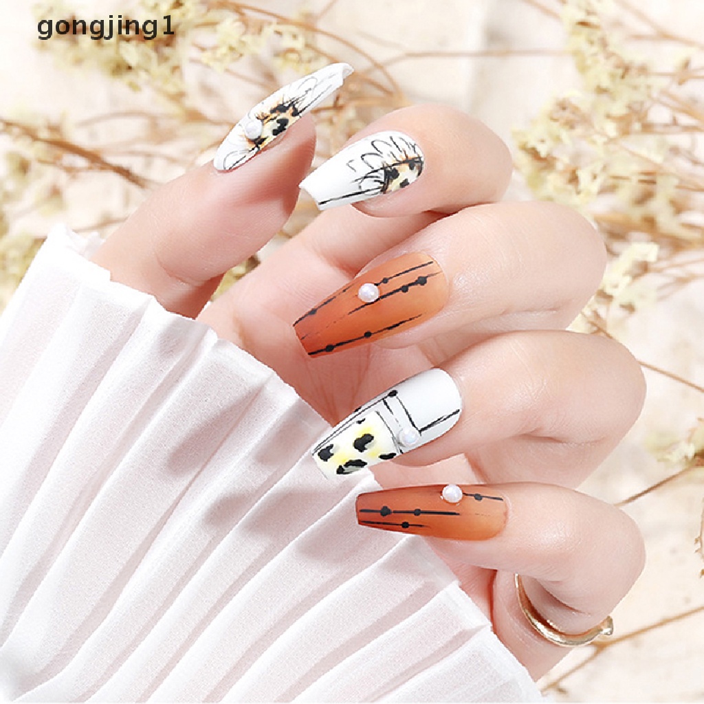 Ggg 1box Peti Mati Transparan Kuku Palsu Bening Balet Keranda Almond Fake Nails Tips ID