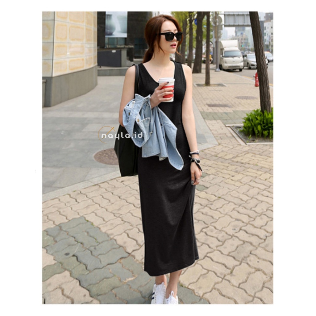 Long Outer Infinity/ outer remaja kekinian/ midi dress/ dress tanpa lengan