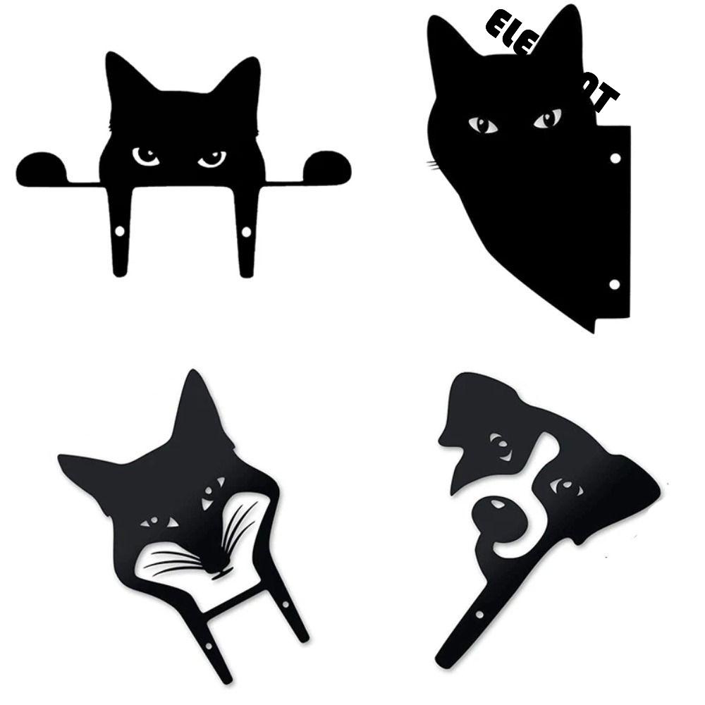 [Elegan] Patung DIY Kucing Hitam Mudah Dipasang Dekorasi Taman Luar Ruangan Kucing Mudah Dibersihkan Halaman Aksesoris