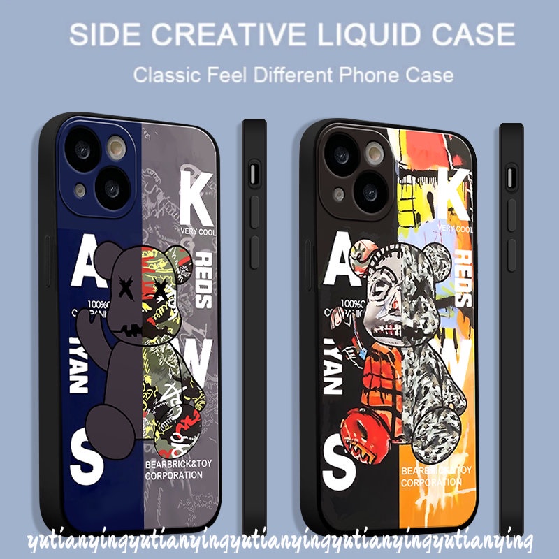 Trendy Brand Violent Bear Kaws Couple Case Infinix Hot 9 20 20s 10s 12i 10Lite 10t 12 11 8 11s Note 8 12 2023 11 12 G96 Hot 9 10 12 11 Play Smart 5 4 6 Plus 12pro Soft Tpu Cover