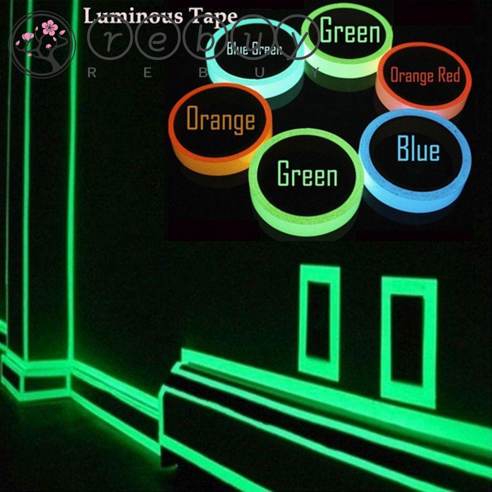 Rebuy Fluorescent Tape Removable Mencolok Glow in The Dark Perlengkapan Pesta Roda Sepeda Luminous Tape