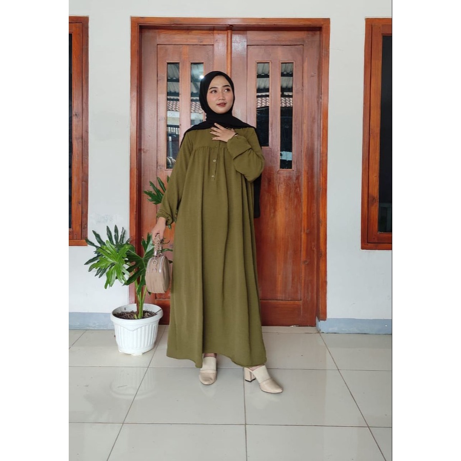 Gamis Crinkle Airflow Premium Gamis Dress Busui Friendly