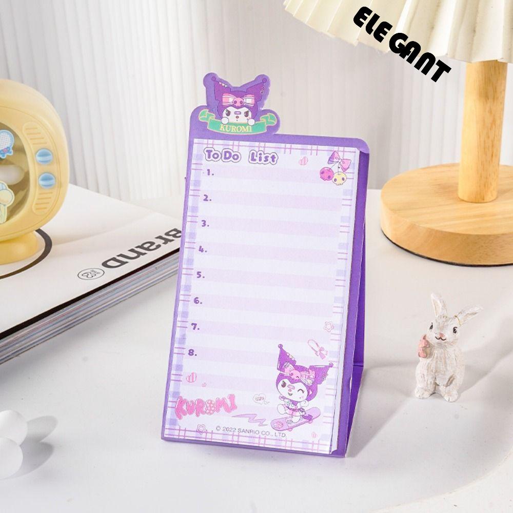 [Elegan] Standable Note Paper 60lembar Kuromi Disiplin Diri Perencanaan Kerja Memo Pad Jadwal Kertas Sekolah Perlengkapan Kantor Studing Planning Checklist Notepad