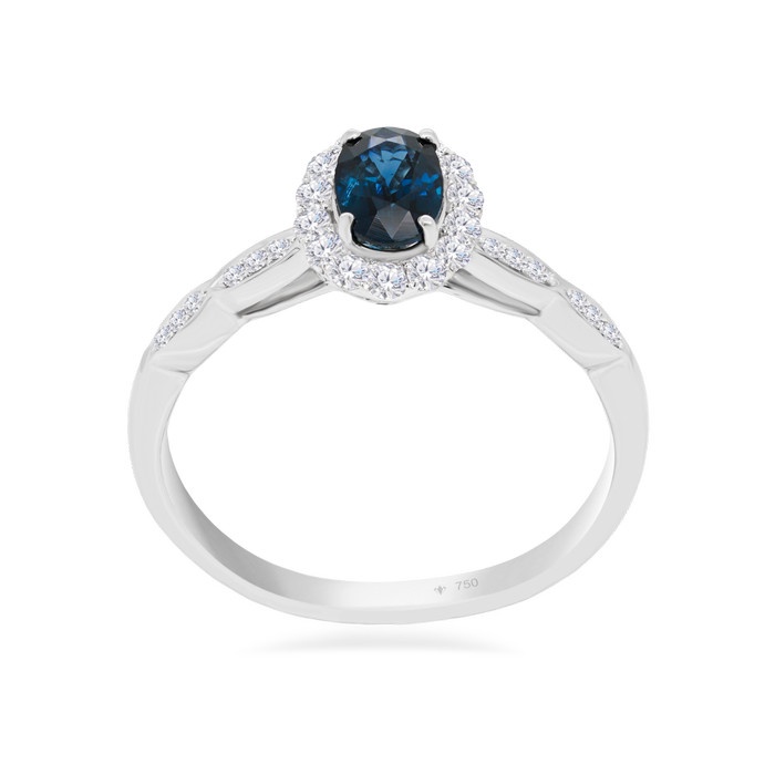 AORA Diamond with Blue Sapphire Ladies Ring 6LR232