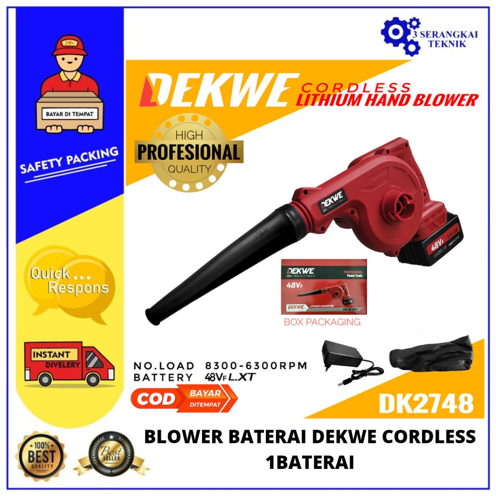 Cordless Mesin Hand Blower DEKWE Kipas Vacum Sapu Angin Debu Portable