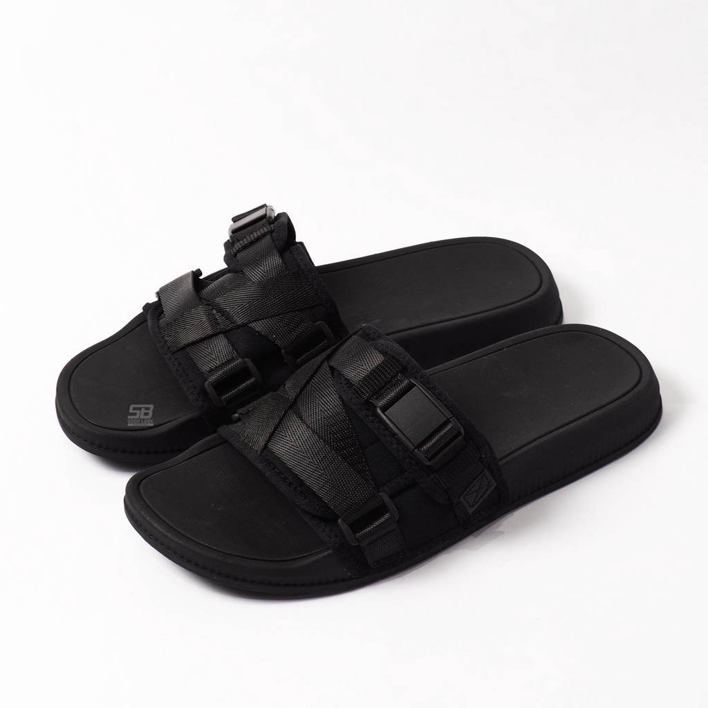 SANDAL SLIDE PRIA - SENDAL SLIP ON FLIP FLOP SELOP | BT KUTA - ULTRA BLACK