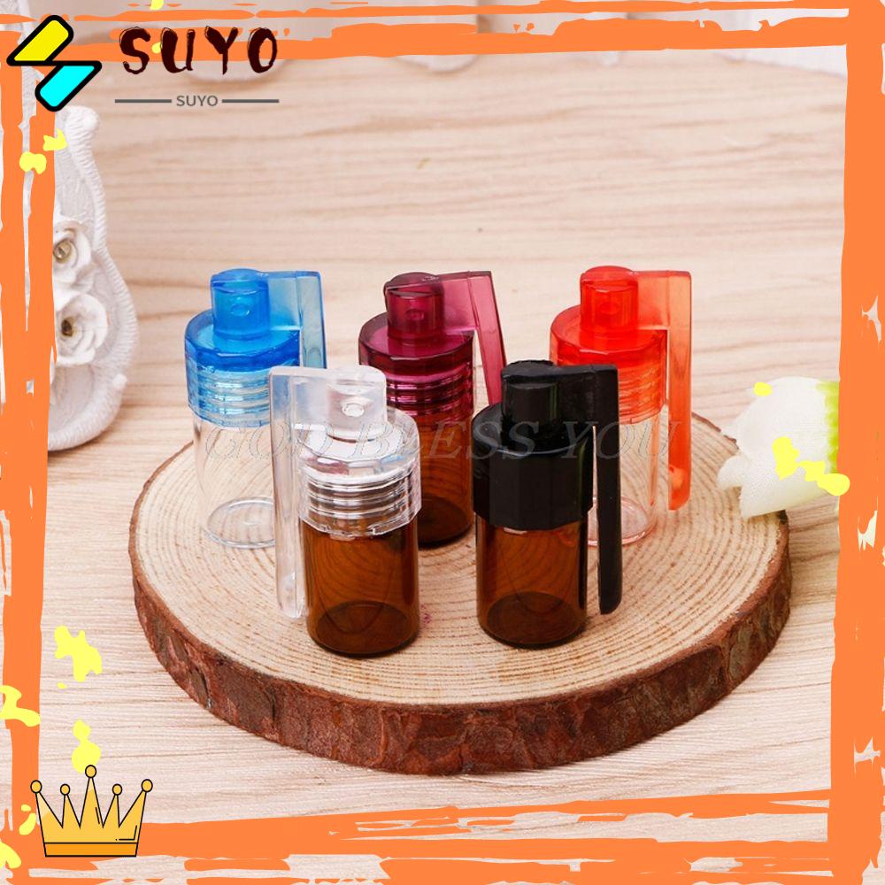 Suyo Glass Pill Case Botol Kaca Rumah Tangga Dengan Sendok Wadah Penyimpanan Flip