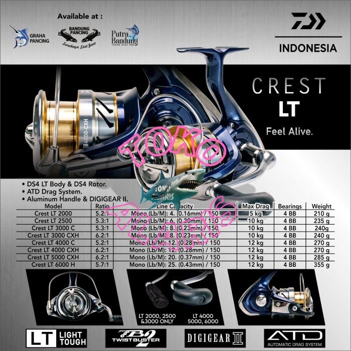 REEL DAIWA MURAH CREST LT - 3000CXH
