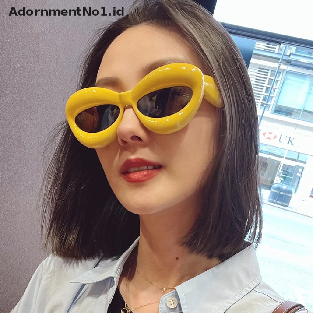 [AdornmentNo1] Unik Permen Warna Sexy Bibir Y2k Kacamata Hitam Untuk Wanita Baru Kacamata Matahari Pria Punk Eyewear Hip Hop Shades [ID]